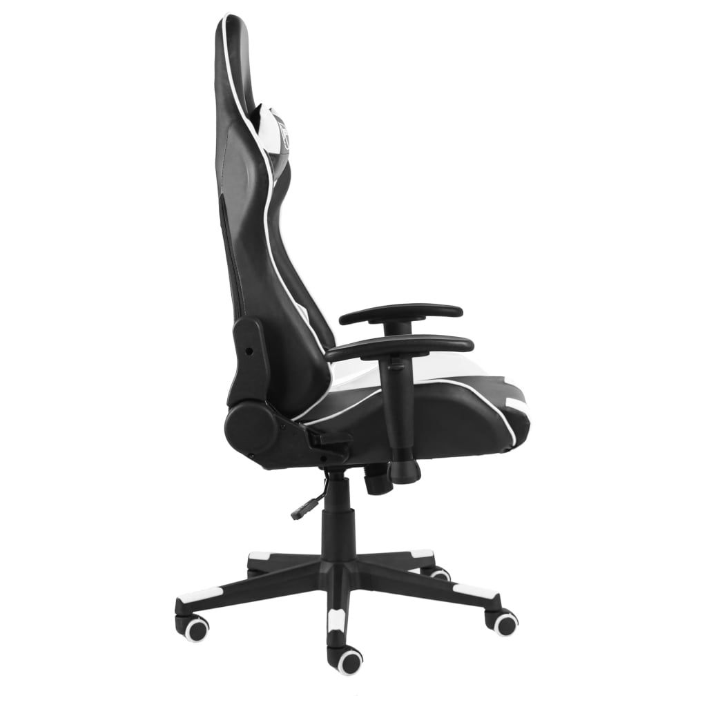 Sedia da Gaming Girevole Bianca in PVC vidaXL