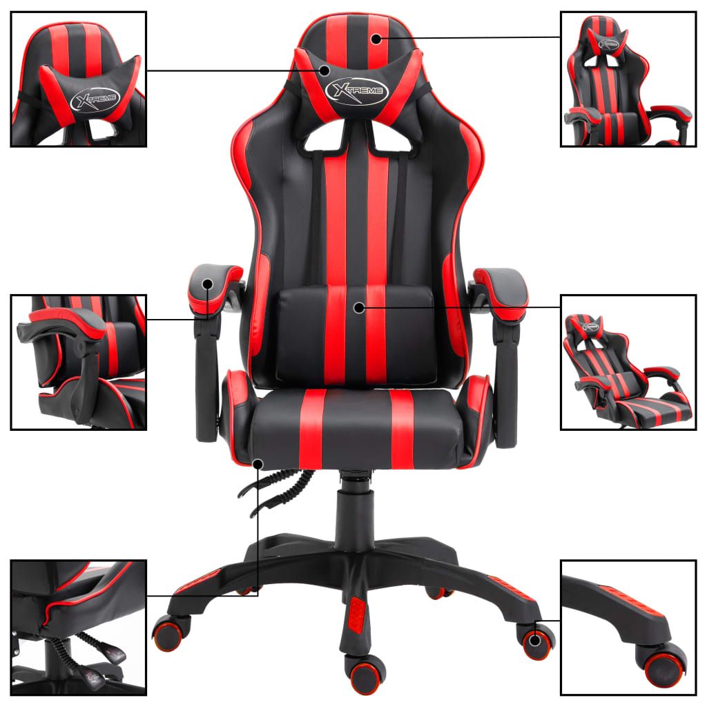 Sedia da Gaming Rossa in Similpelle vidaXL
