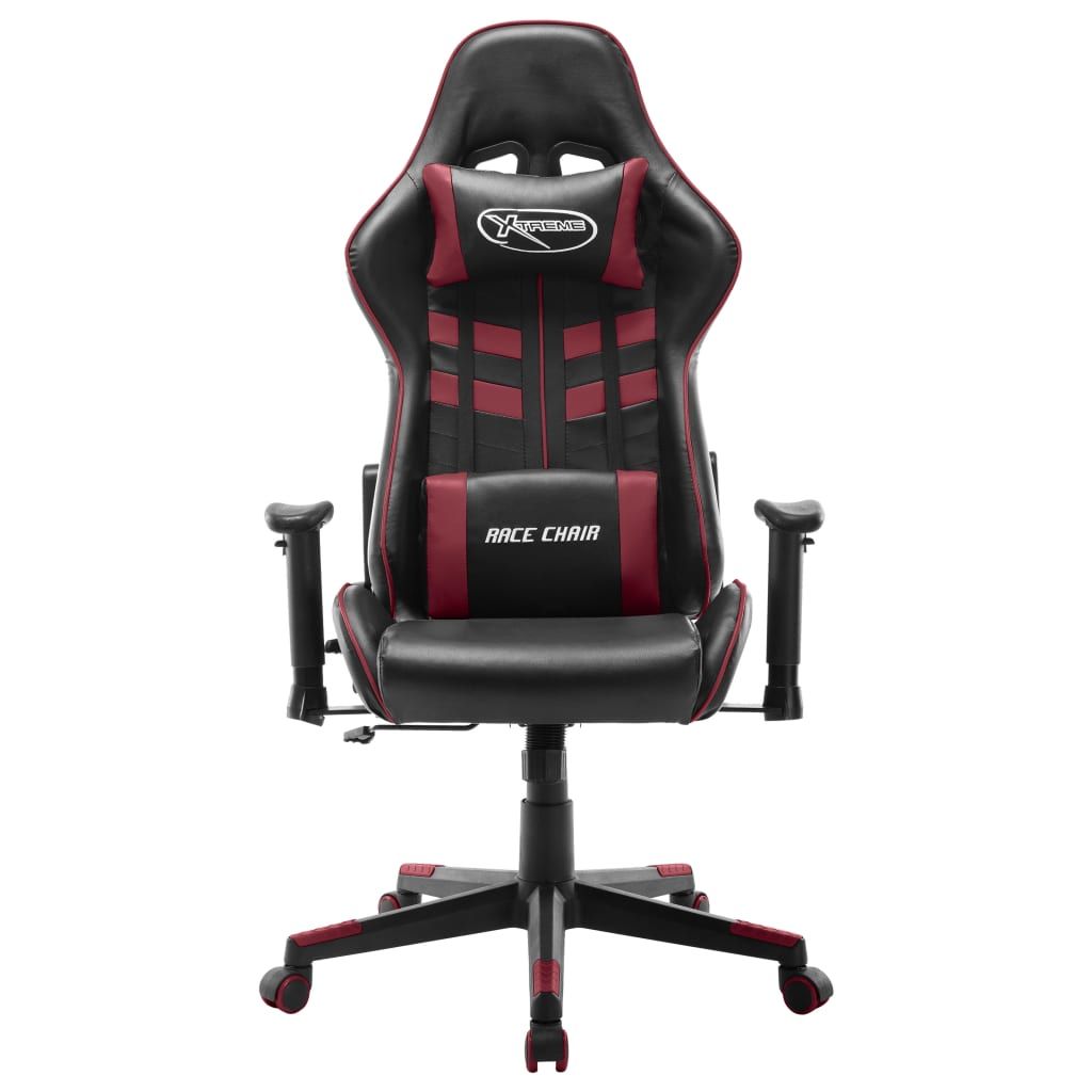 Sedia da Gaming Nera e Rosso Vino in Similpelle vidaXL
