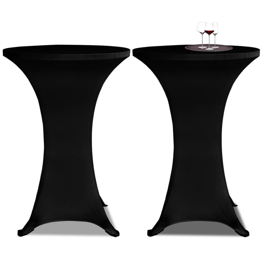 Coperture Verticali per Tavolo 4 pz Ø70 cm Nero Elastico vidaXL