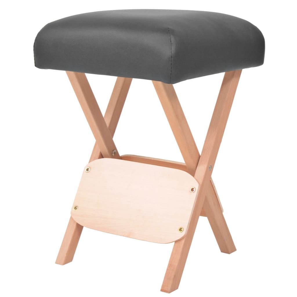 Sgabello da Massaggio Spessore Sedile 12 cm e 2 Supporti Nero vidaXL