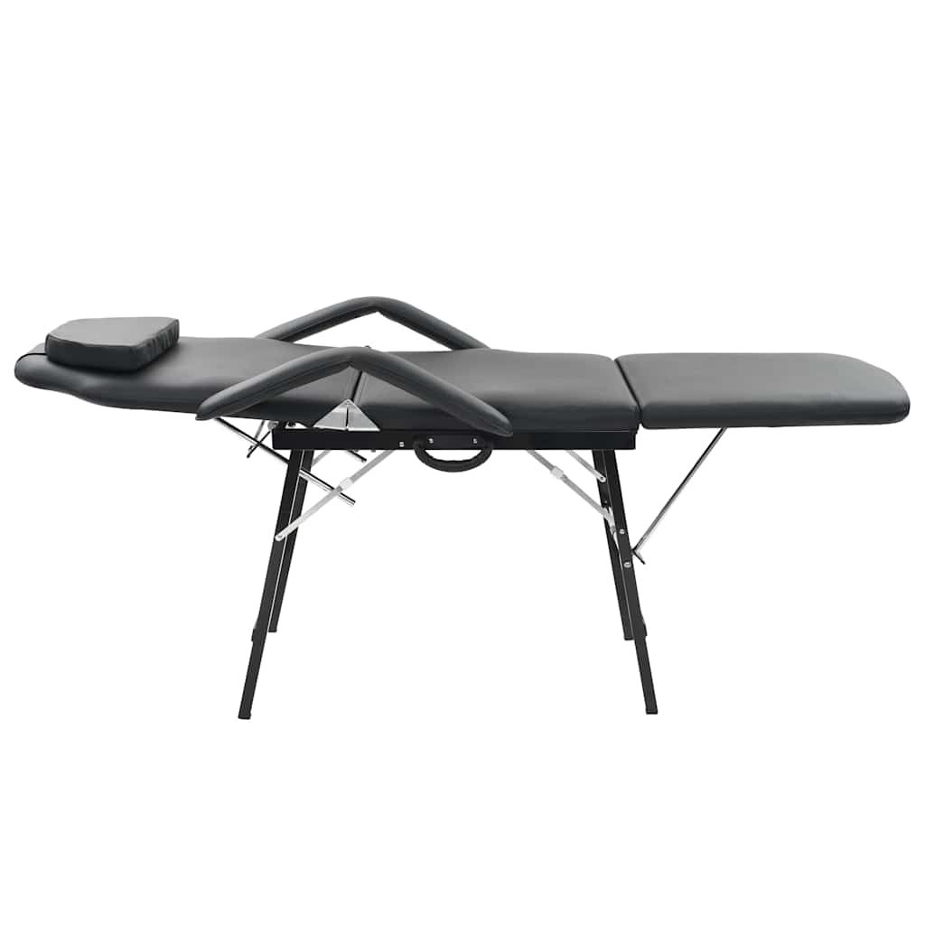 Lettino da Massaggio Portatile in Similpelle 185x78x76 cm Nero vidaXL