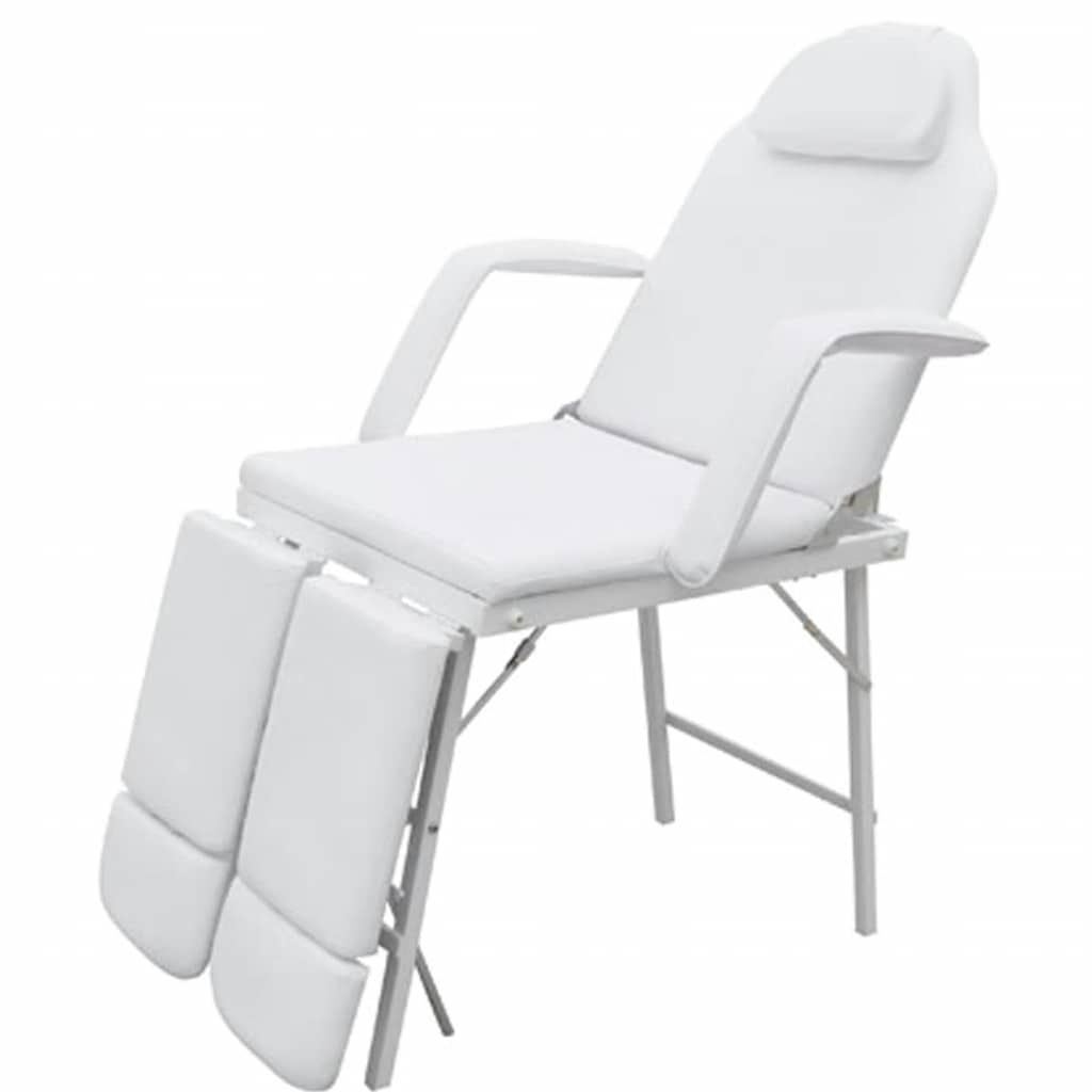 Lettino da Massaggio Portatile in Similpelle 185x78x76cm Bianco vidaXL