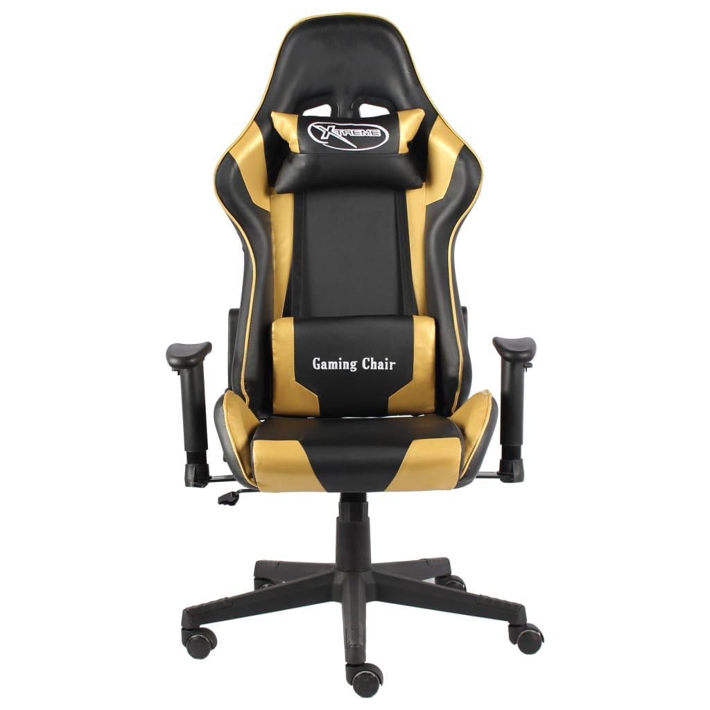 Sedia da Gaming Girevole Oro in PVC vidaXL