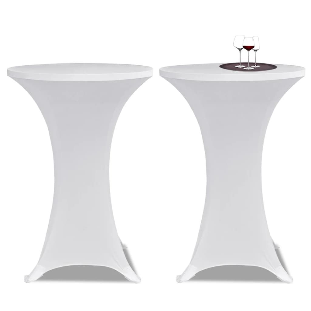 Coperture Verticali per Tavolo 4 pz Ø80 cm Bianco Elastico vidaXL