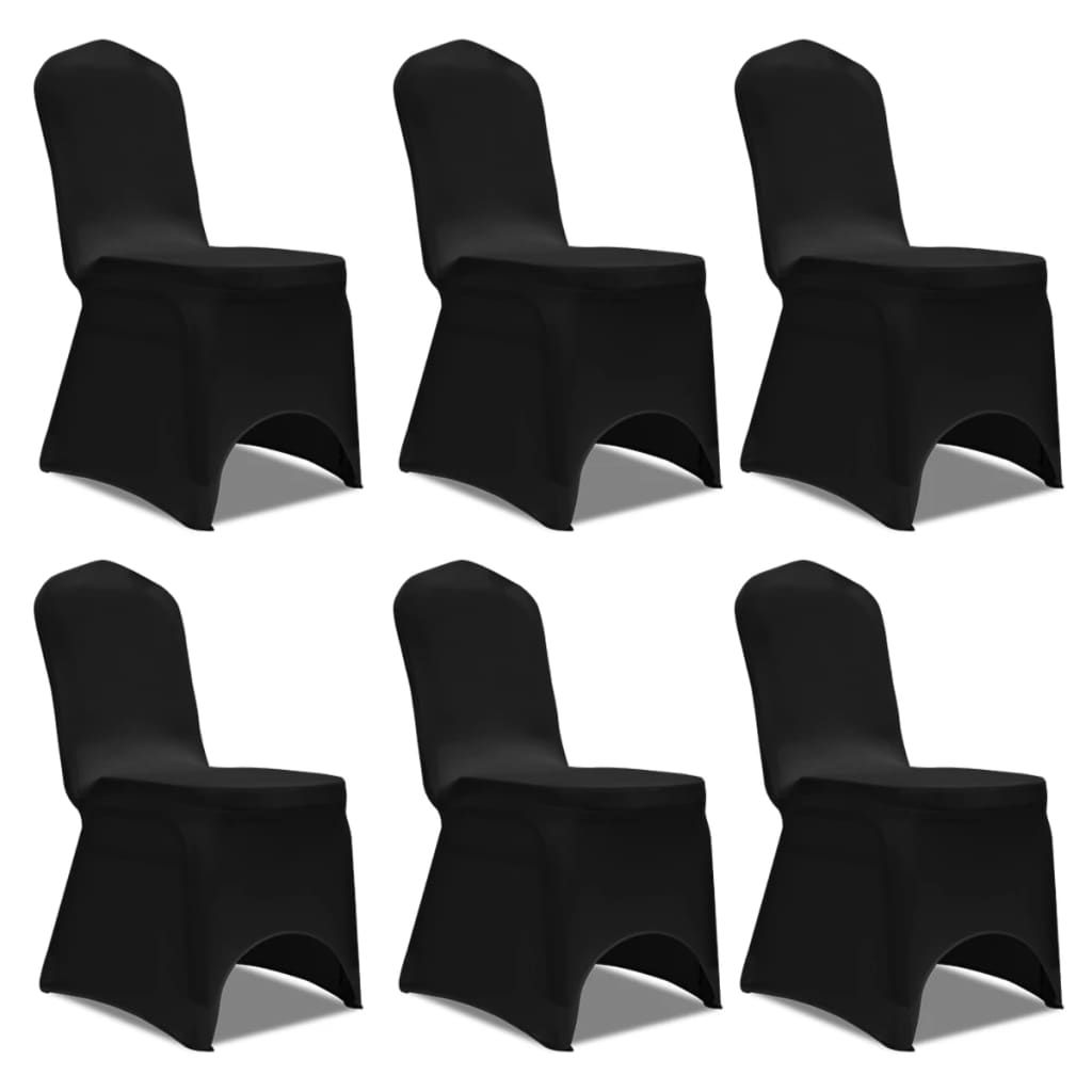 Coprisedie in Tessuto Elasticizzato Nero 12 pz vidaXL