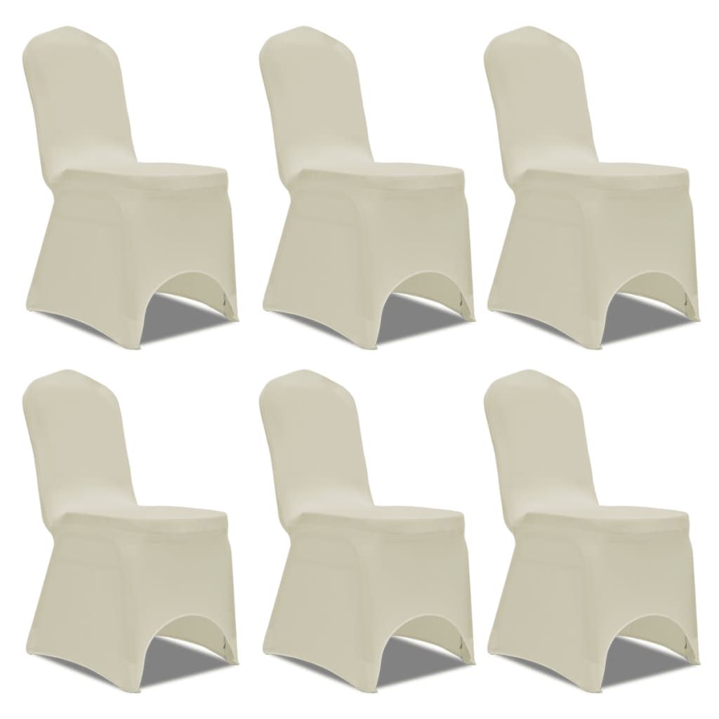 Coprisedia in Tessuto Elasticizzato Crema 12 pz vidaXL