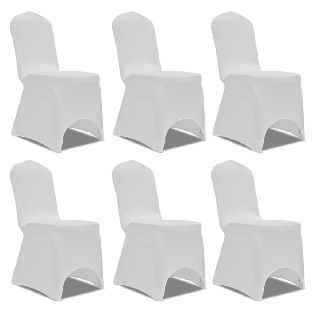 Coprisedie in Tessuto Elasticizzato Bianco 12 pz vidaXL
