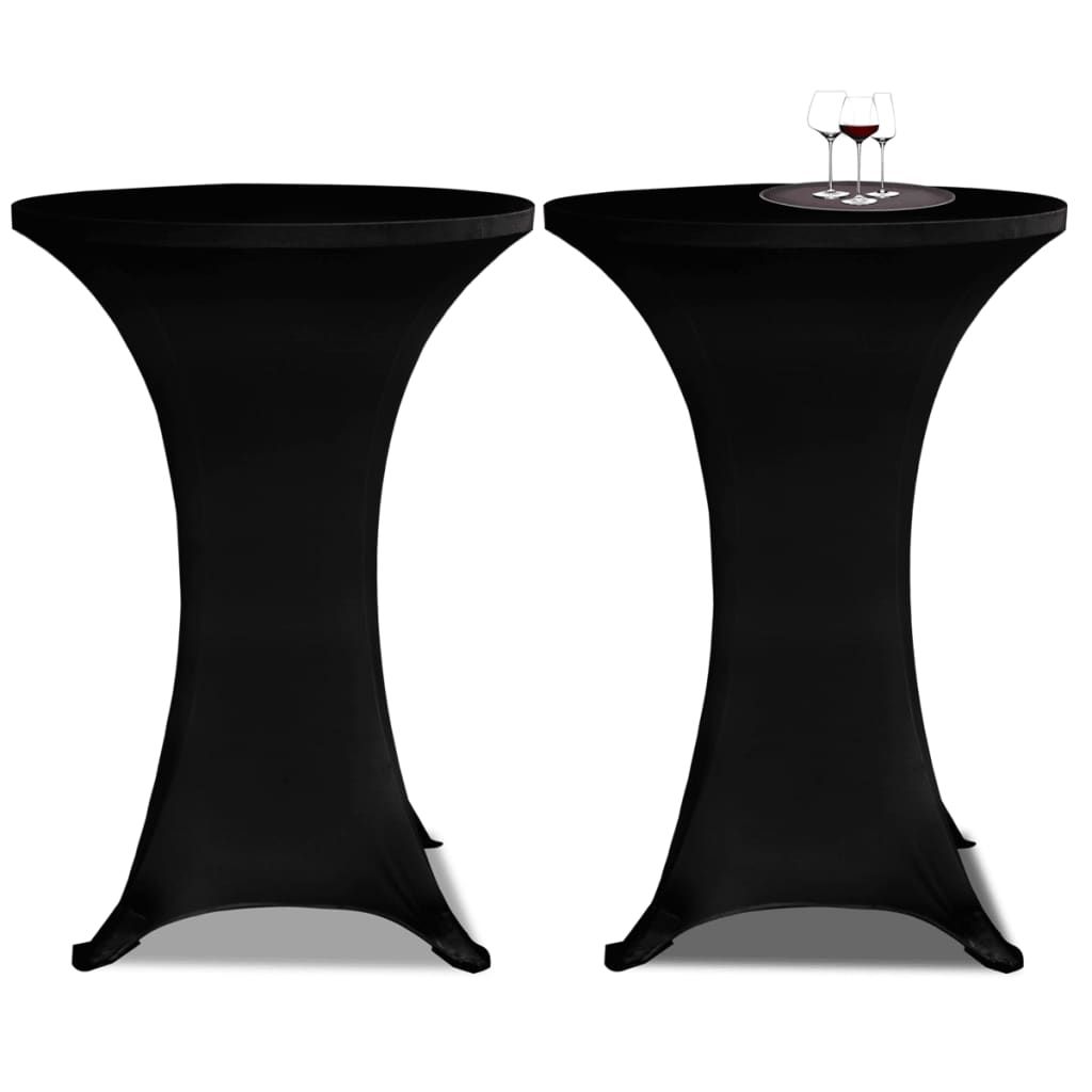 Coperture Verticali per Tavolo 4 pz Ø80 cm Nero Elastico vidaXL