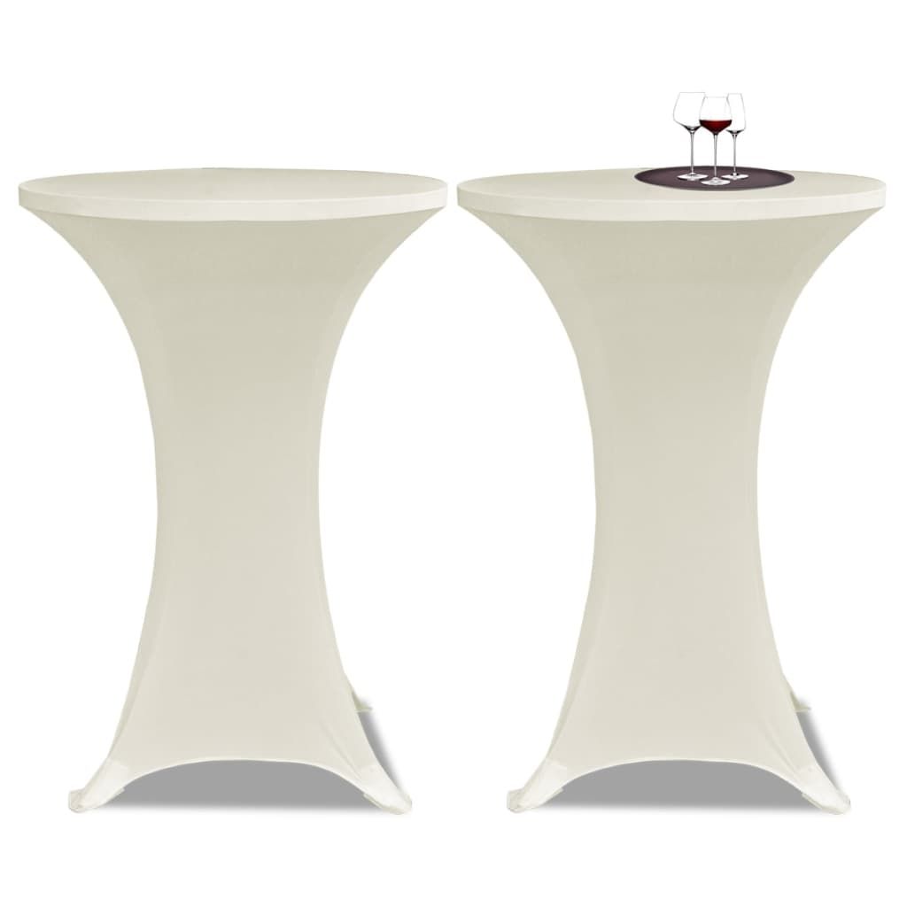 Coperture Verticali per Tavolo 4 pz Ø60 cm Crema Elastico vidaXL