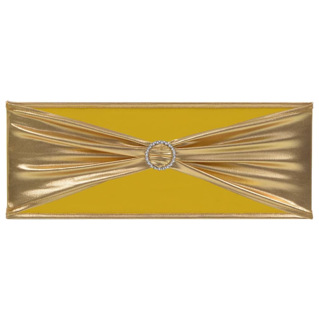 Nastri Ornamentali per Sedie 25 pz con Fibbia Diamantata Oro vidaXL
