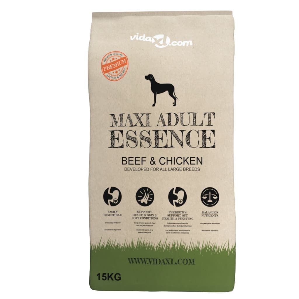 Cibo Premium Cani Maxi Adult Essence Beef &amp; Chicken 2 pz 30kg vidaXL