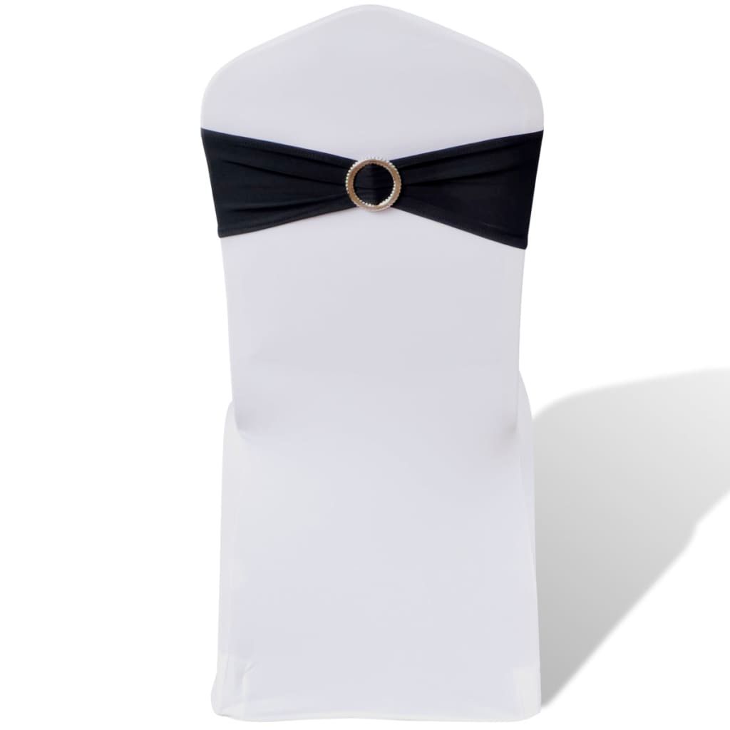 Fascia Elasticizzata Nera Decorativa Sedia con Fibbia Diamante 25 pz vidaXL