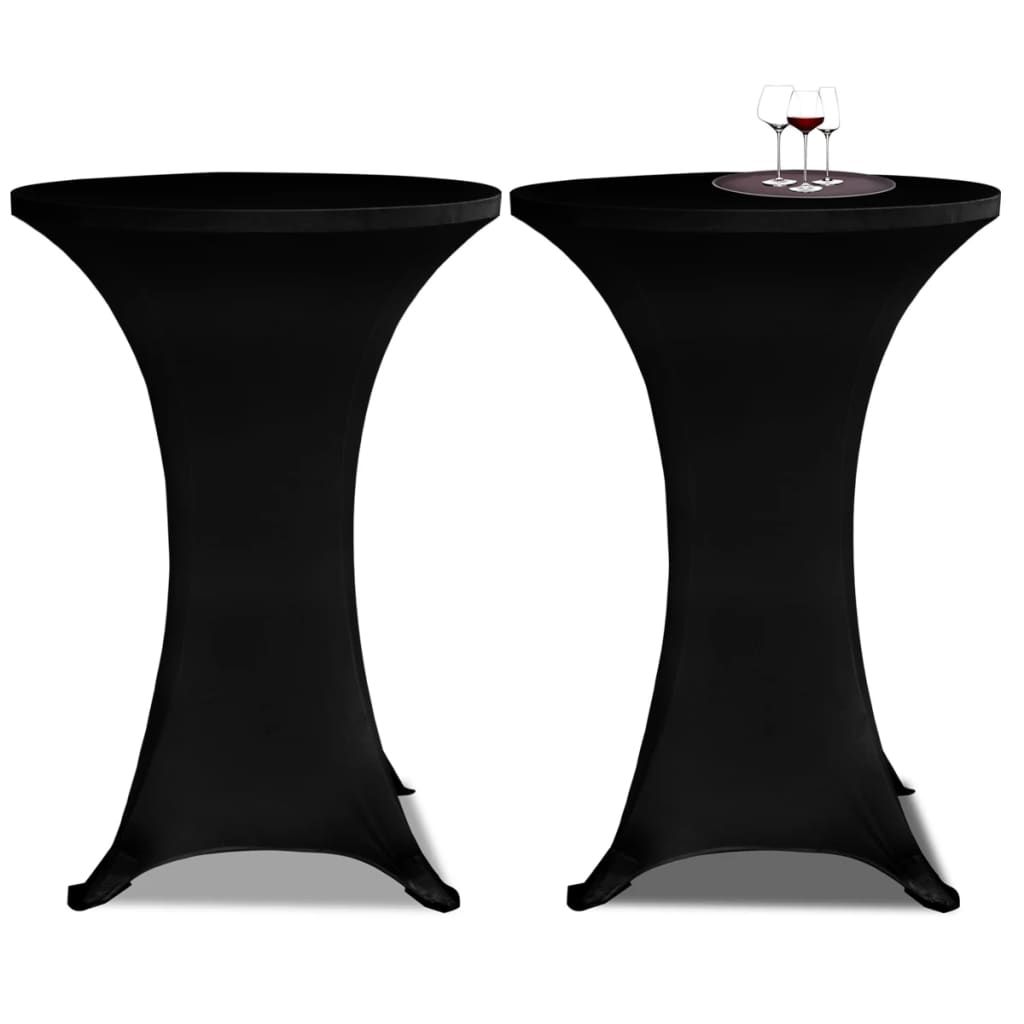 Coperture Verticali per Tavolo 4 pz Ø60 cm Nero Elastico vidaXL