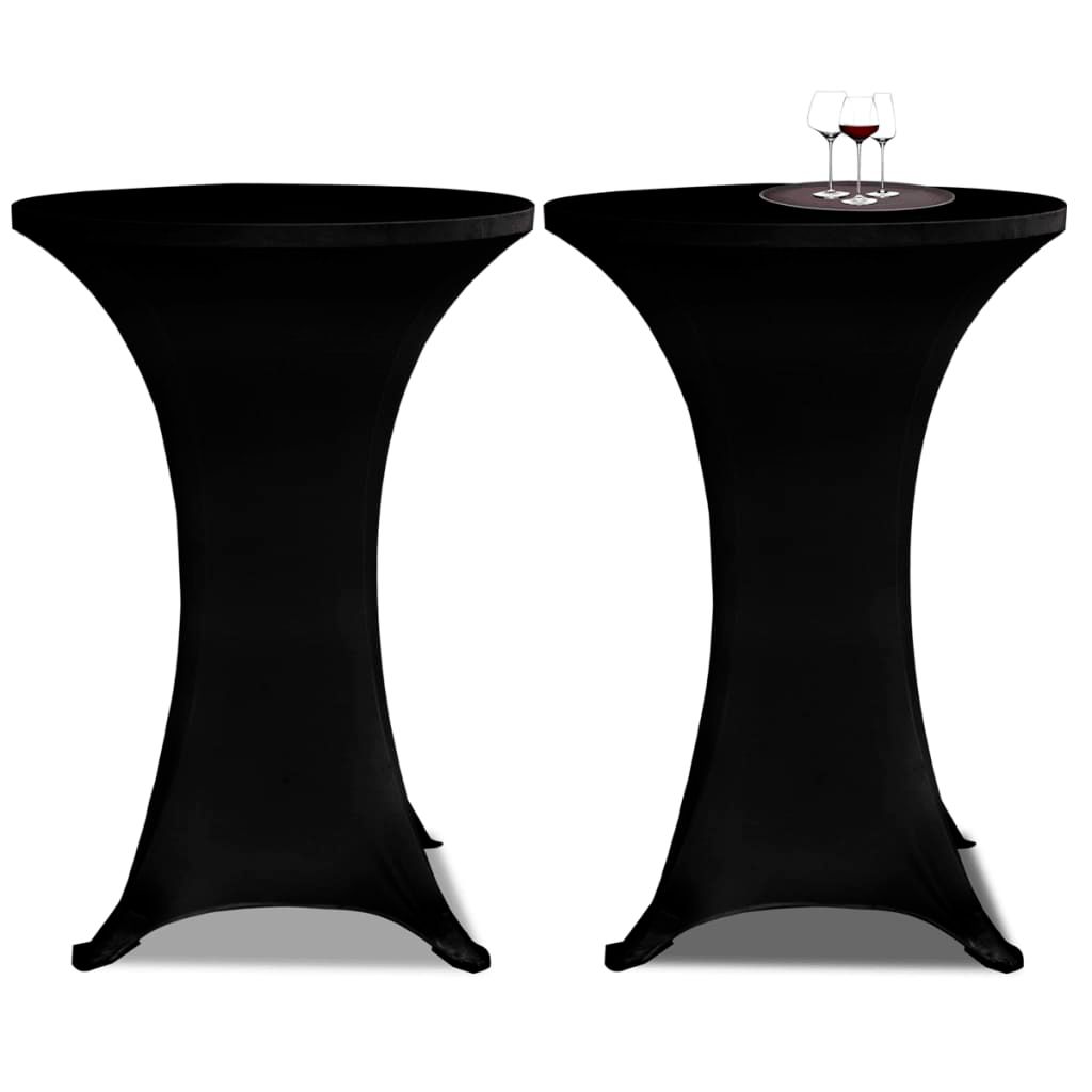 Copritavolo ?70 cm Nero Tessuto elasticizzato 2 pezzi vidaXL