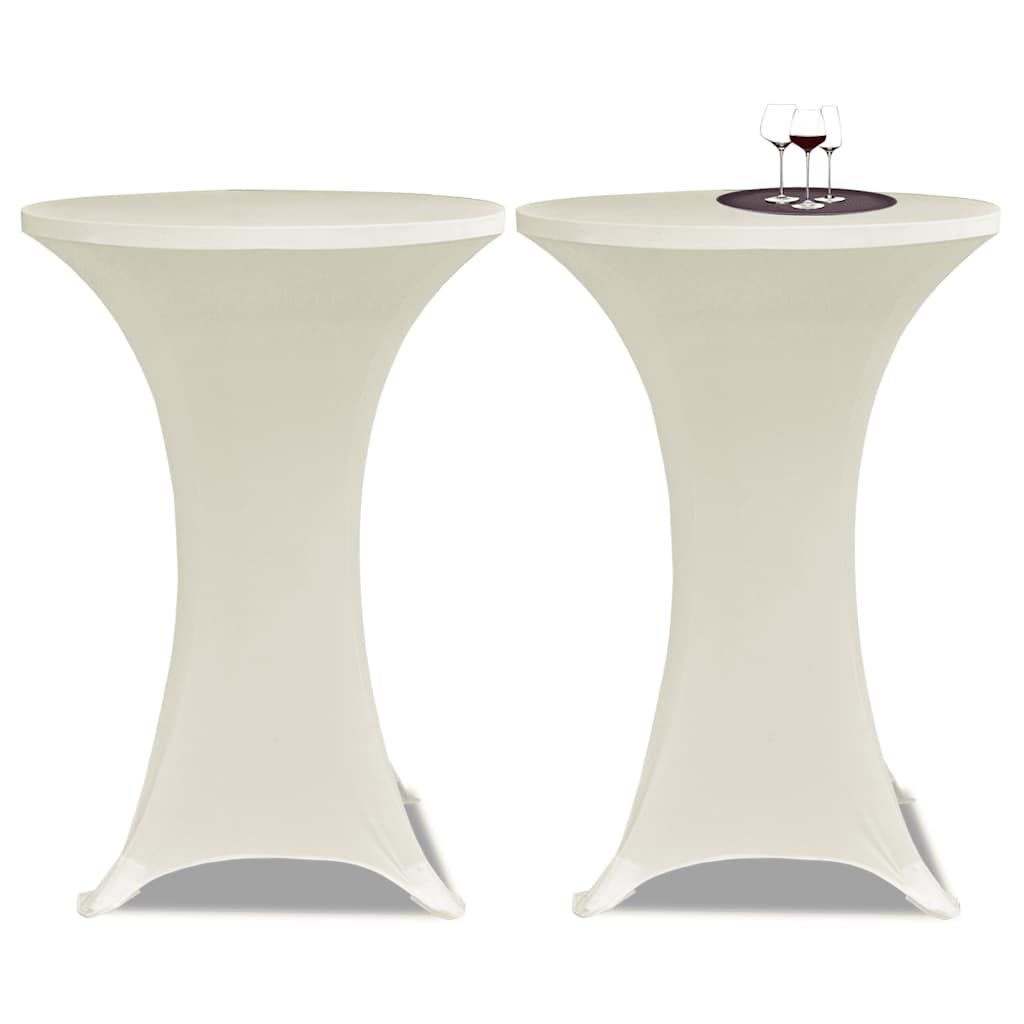 Coperture Verticali per Tavolo 4 pz Ø80 cm Crema Elastico vidaXL