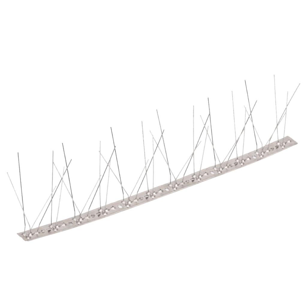Set Dissuasori per Uccelli e Piccioni 6 pz Acciaio 5 File 3 m vidaXL