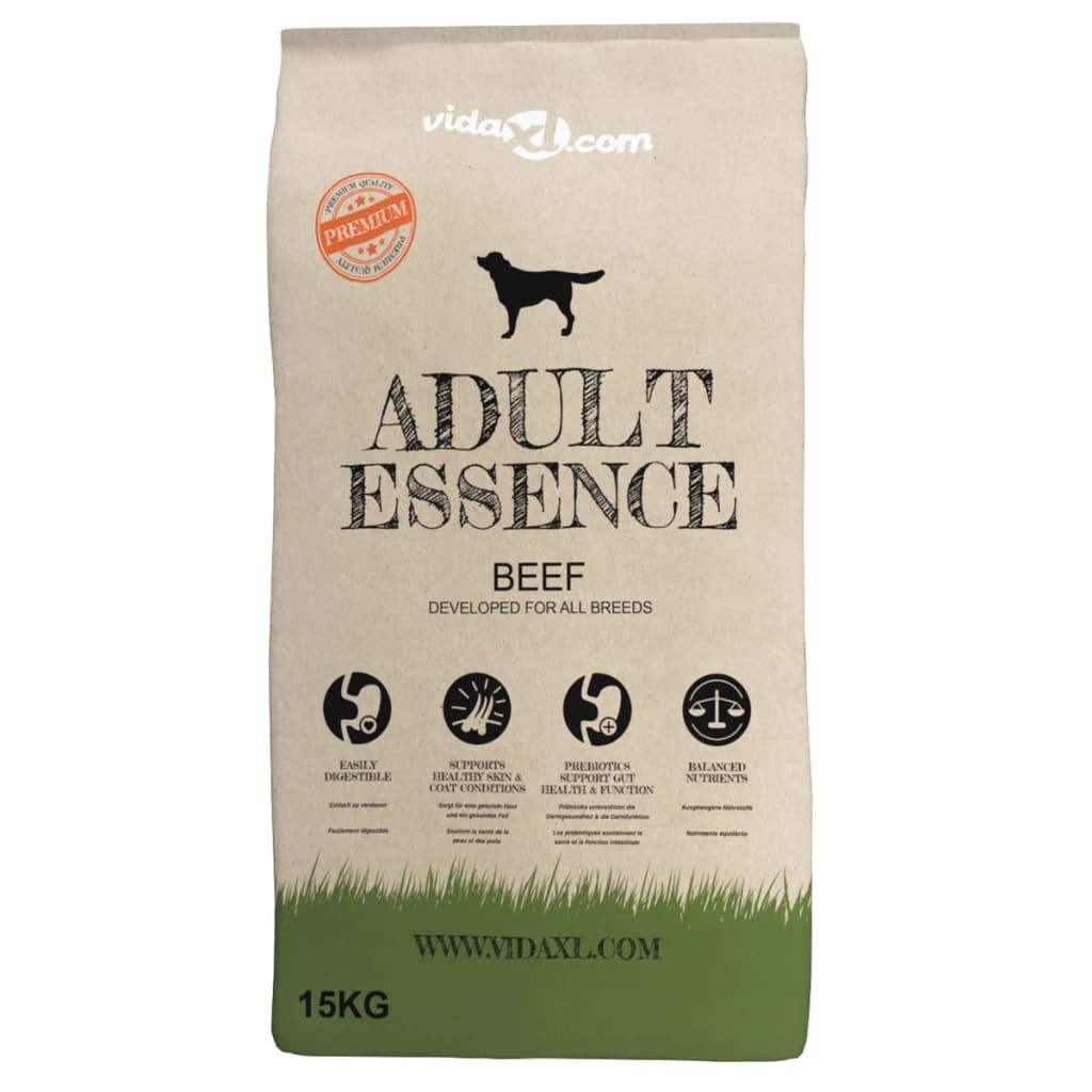 Cibo Secco per Cani Premium Adult Essence Beef 2 pz 30 kg vidaXL