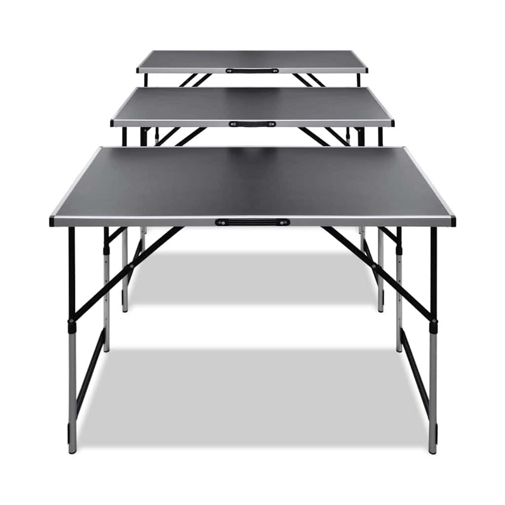 Tavolo da Lavoro Set 3 pz Pieghevole Altezza Regolabile vidaXL