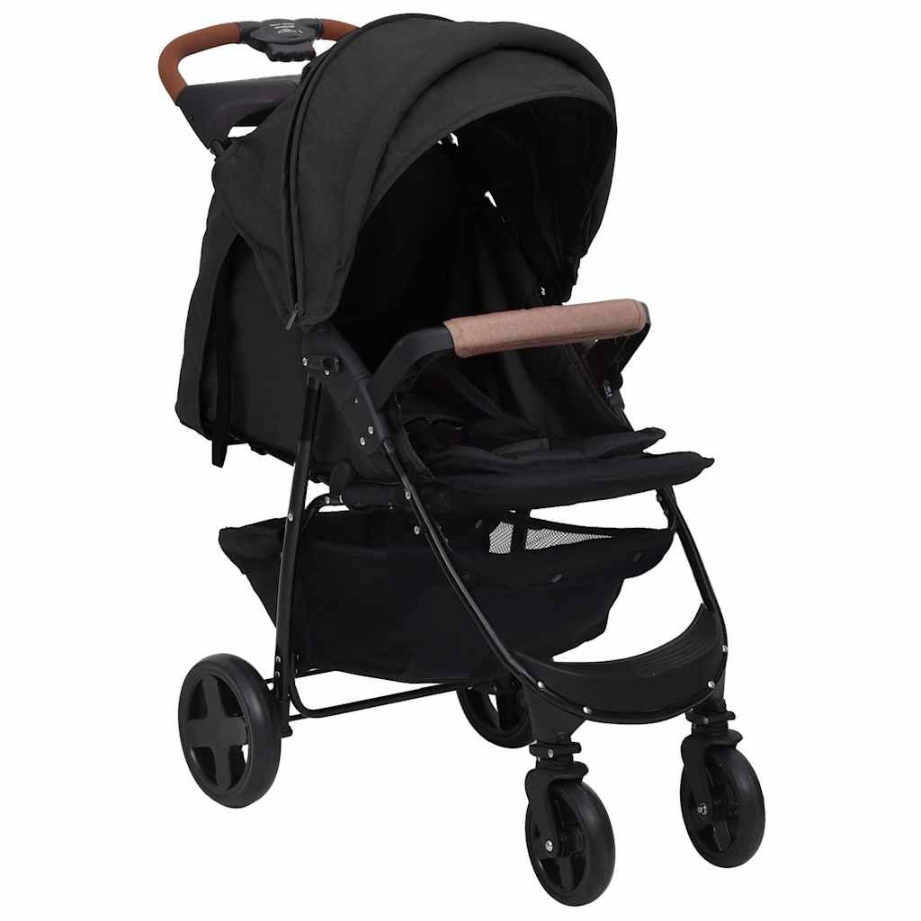 Passeggino 2 in 1 Antracite in Acciaio vidaXL