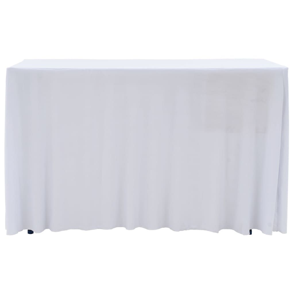 Copertura Elastica per Tavolo con Gonna 2pz 120x6,5x74cm Bianco vidaXL