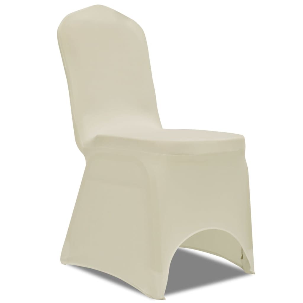 Coprisedie in Tessuto Elasticizzato Crema 18 pz vidaXL