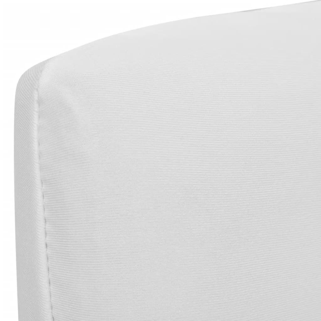Coprisedia Elasticizzata Dritta Set 6 pz Bianco vidaXL