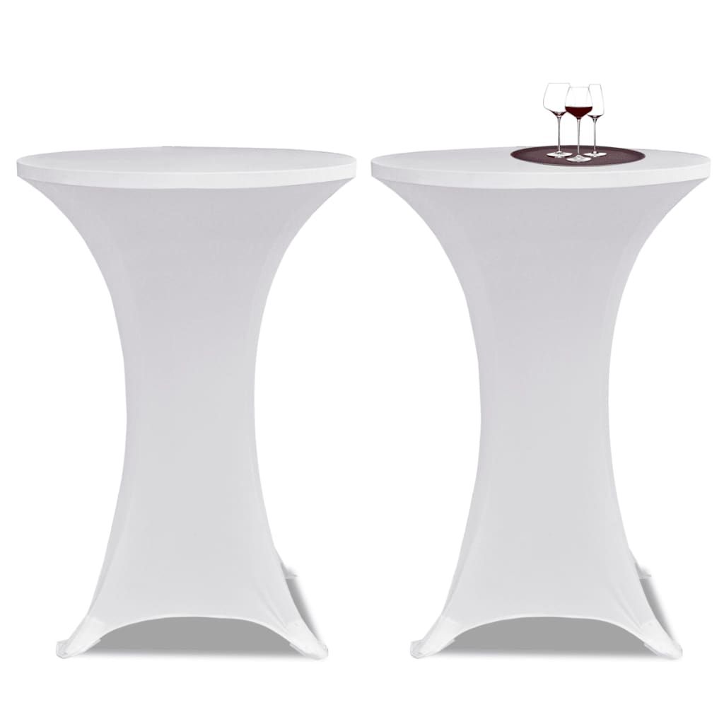 Copritavolo ?70 cm Bianco Tessuto elasticizzato 2 pezzi vidaXL