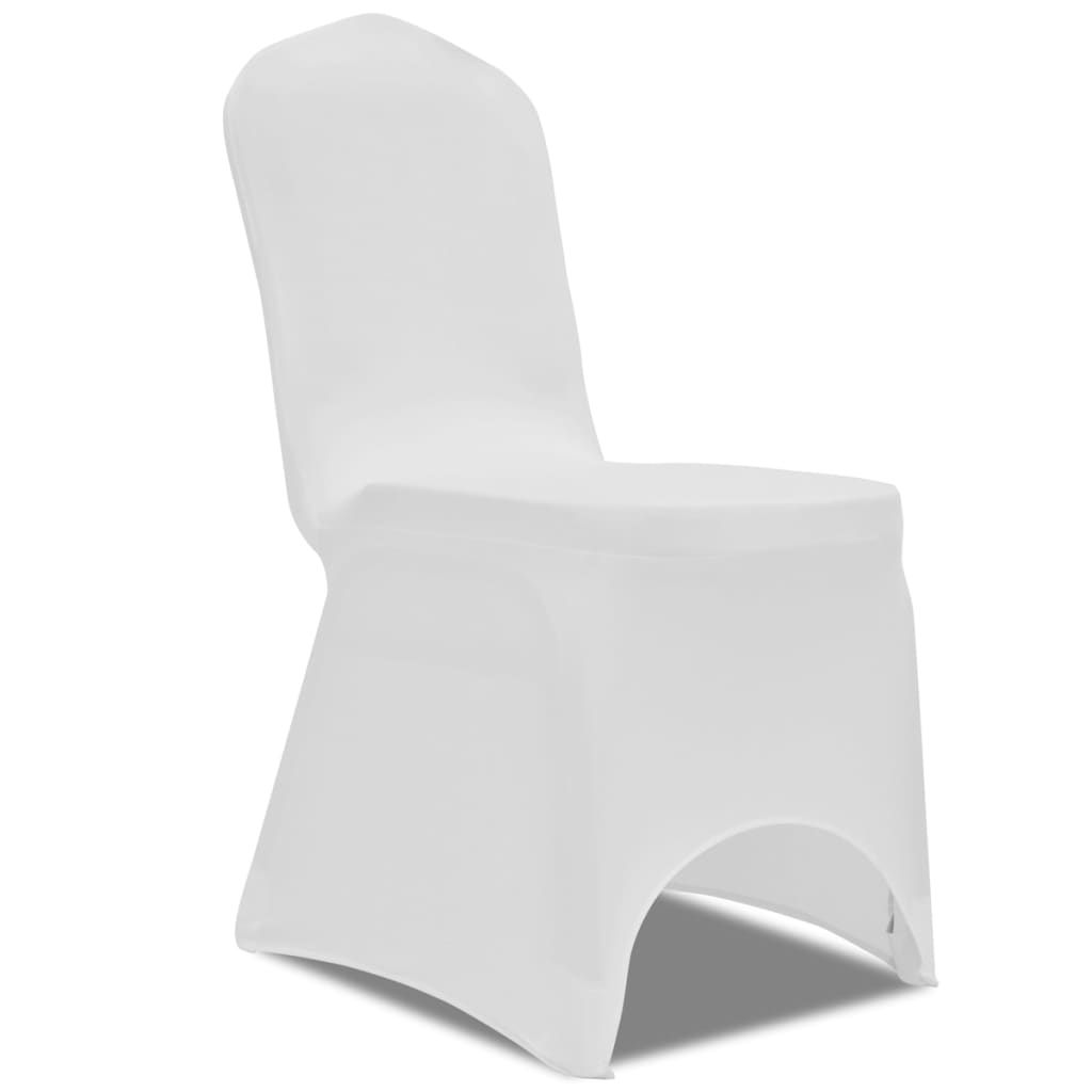 Coprisedie in Tessuto Elasticizzato Bianco 24 pz vidaXL