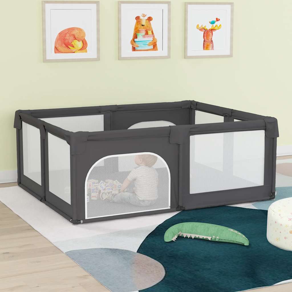Box per Bambini con 2 Porte Grigio Scuro Tessuto Oxford vidaXL