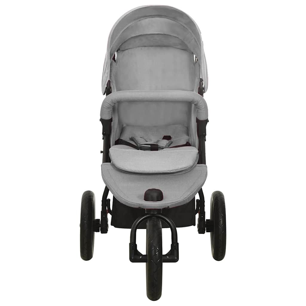 Passeggino Gemellare Grigio Chiaro in Acciaio vidaXL