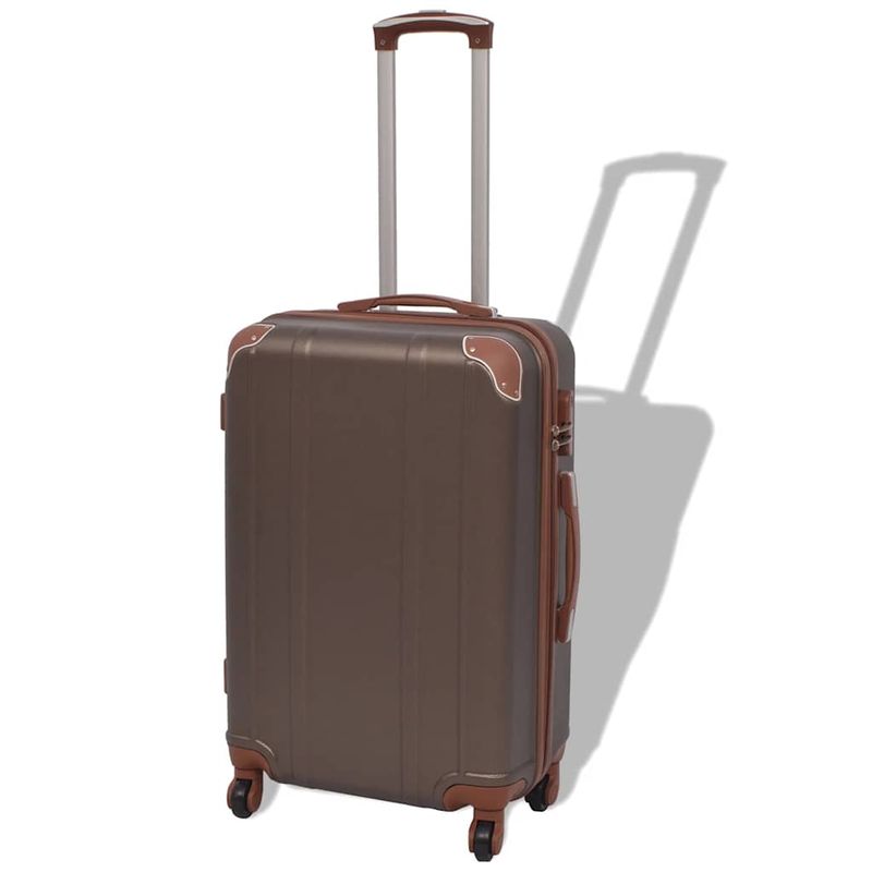 4 Pz. Set di Trolley Rigidi Color Caffè vidaXL