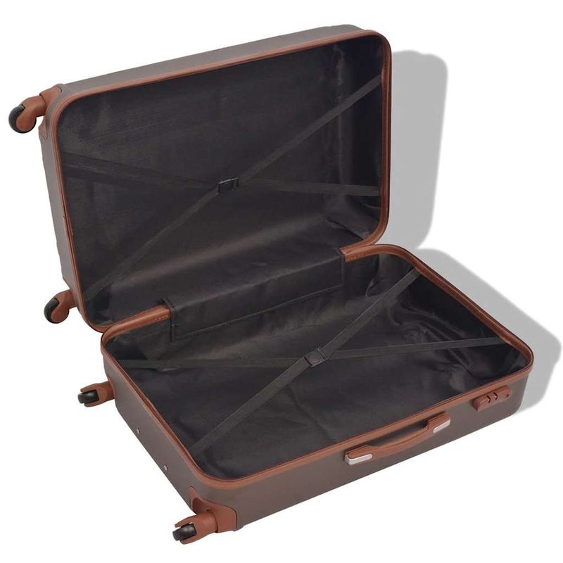 4 Pz. Set di Trolley Rigidi Color Caffè vidaXL