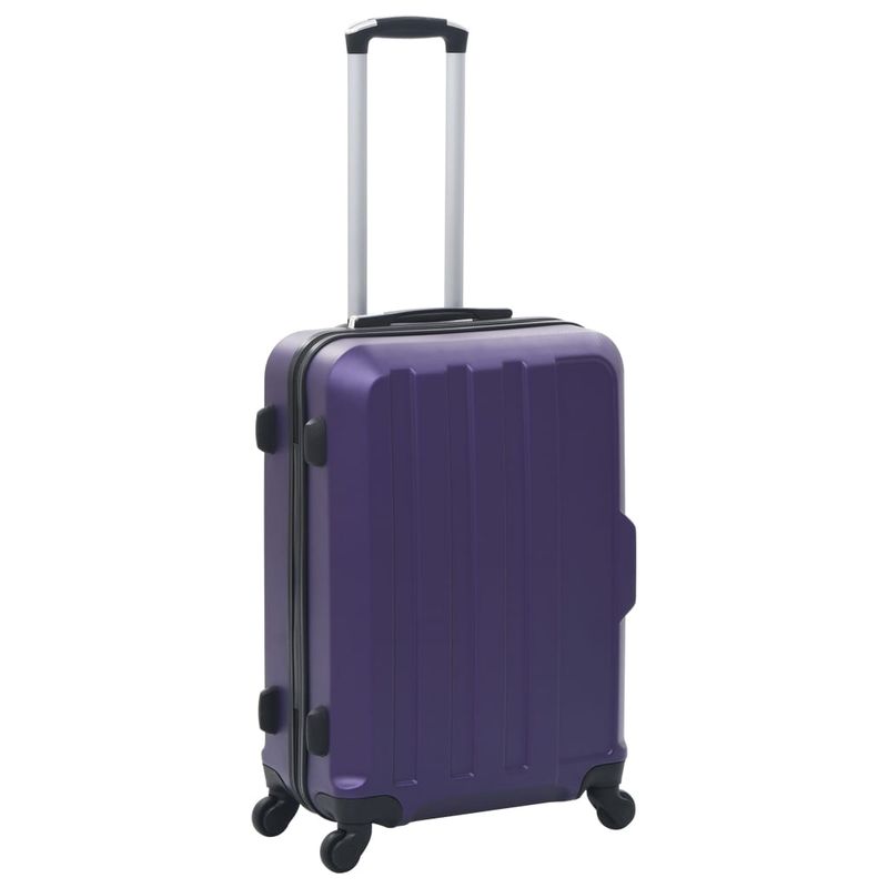 Set Trolley a Custodia Rigida 3 pz Viola in ABS vidaXL