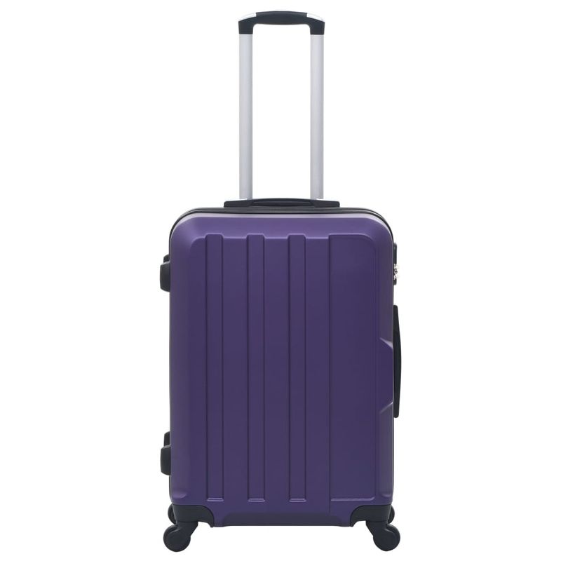 Set Trolley a Custodia Rigida 3 pz Viola in ABS vidaXL