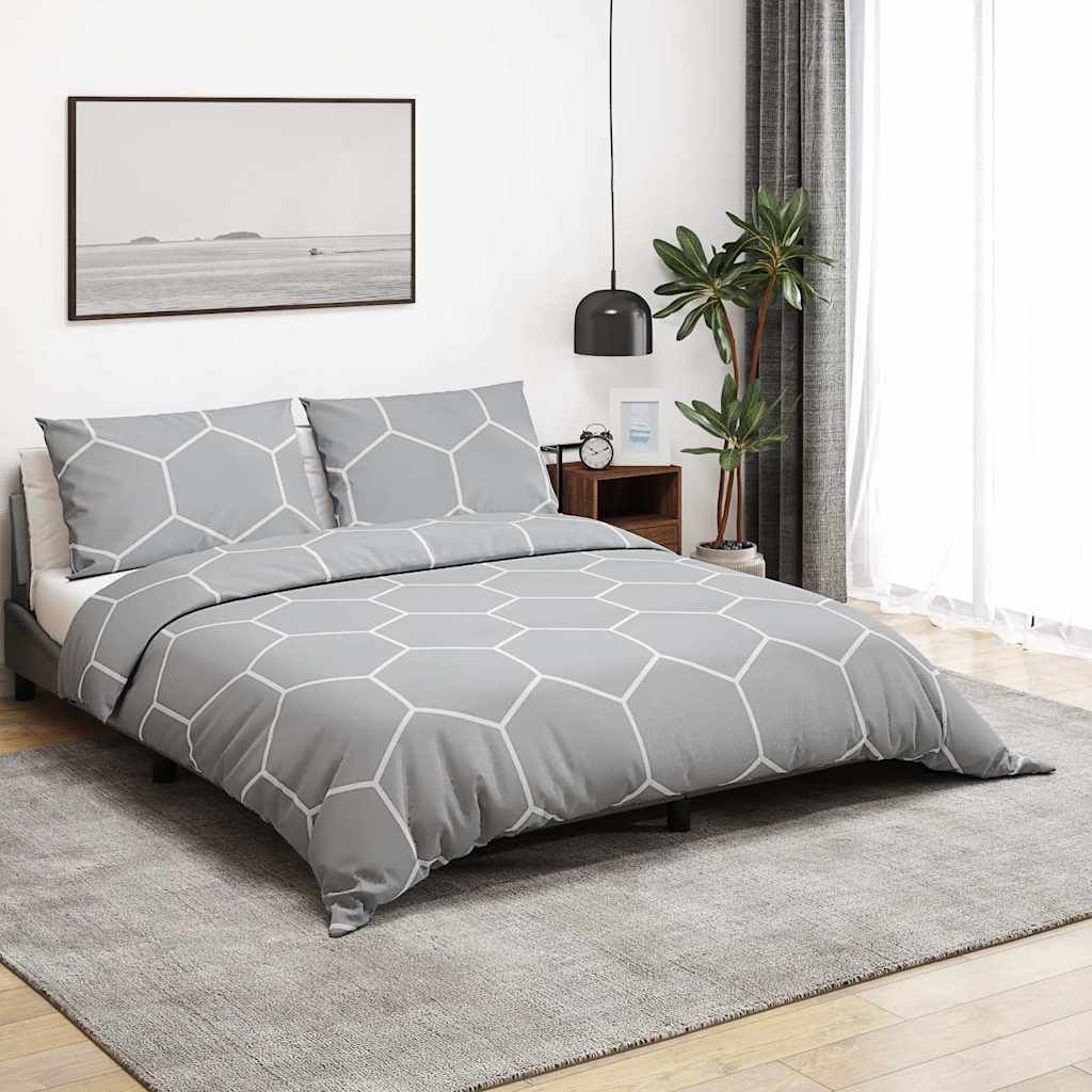 Set Copripiumino Grigio 200x200 cm in Cotone vidaXL