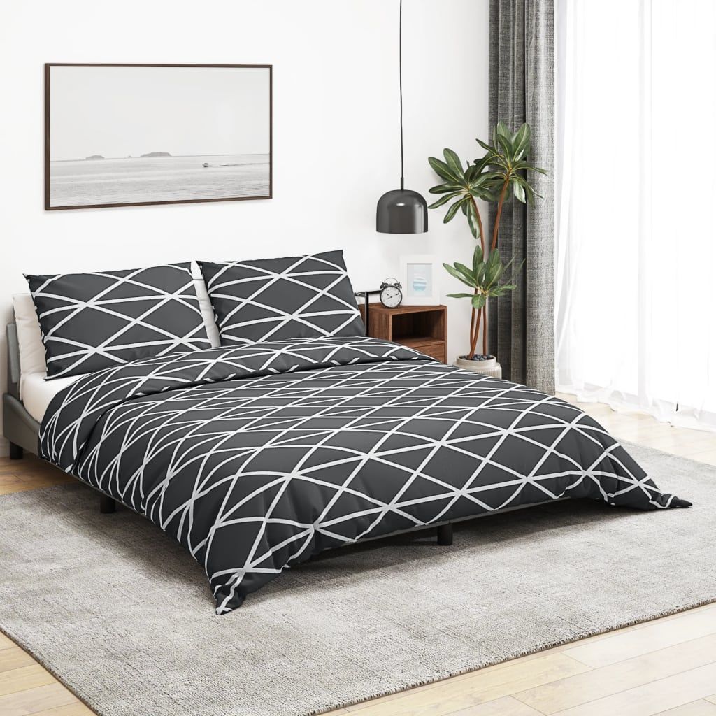 Set Copripiumino Grigio 135x200 cm in Cotone vidaXL