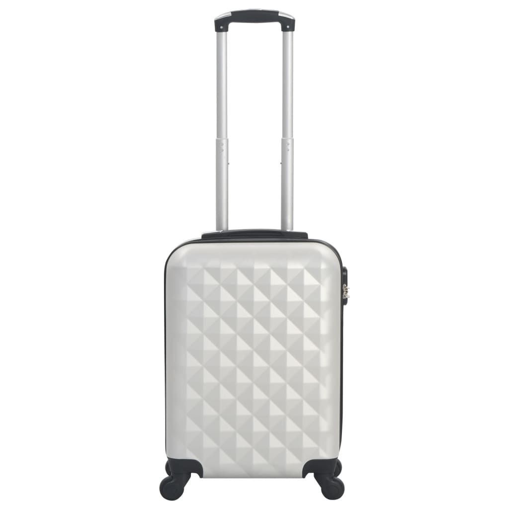 Trolley a Custodia Rigida Argento Lucido ABS vidaXL