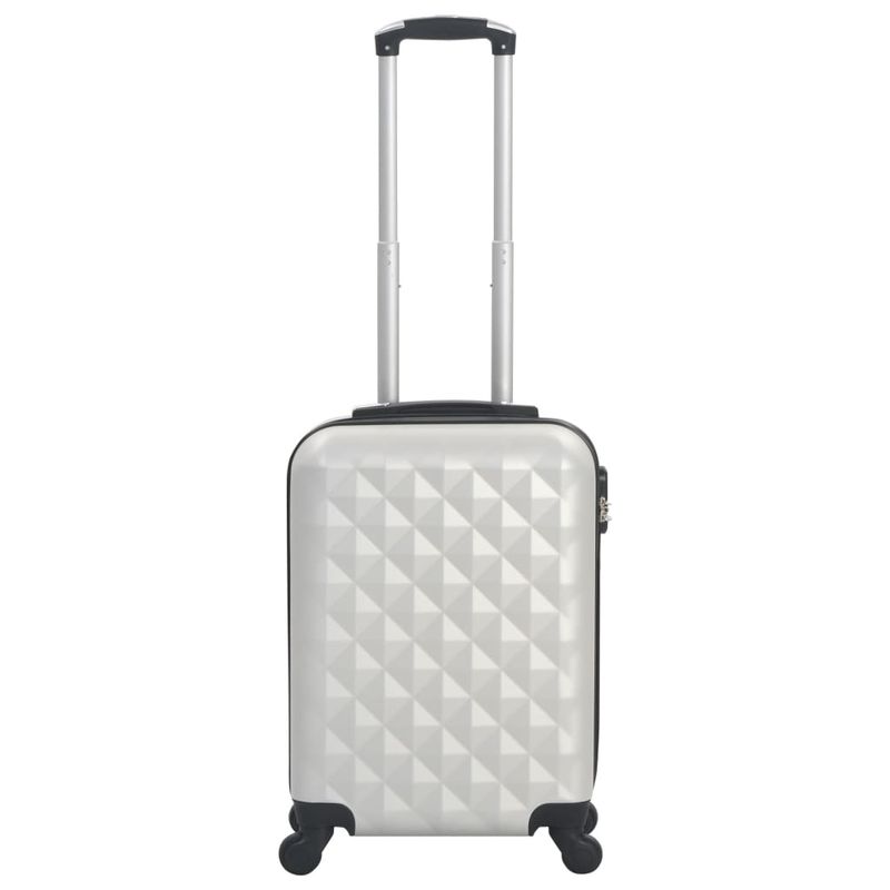 Trolley a Custodia Rigida Argento Lucido ABS vidaXL