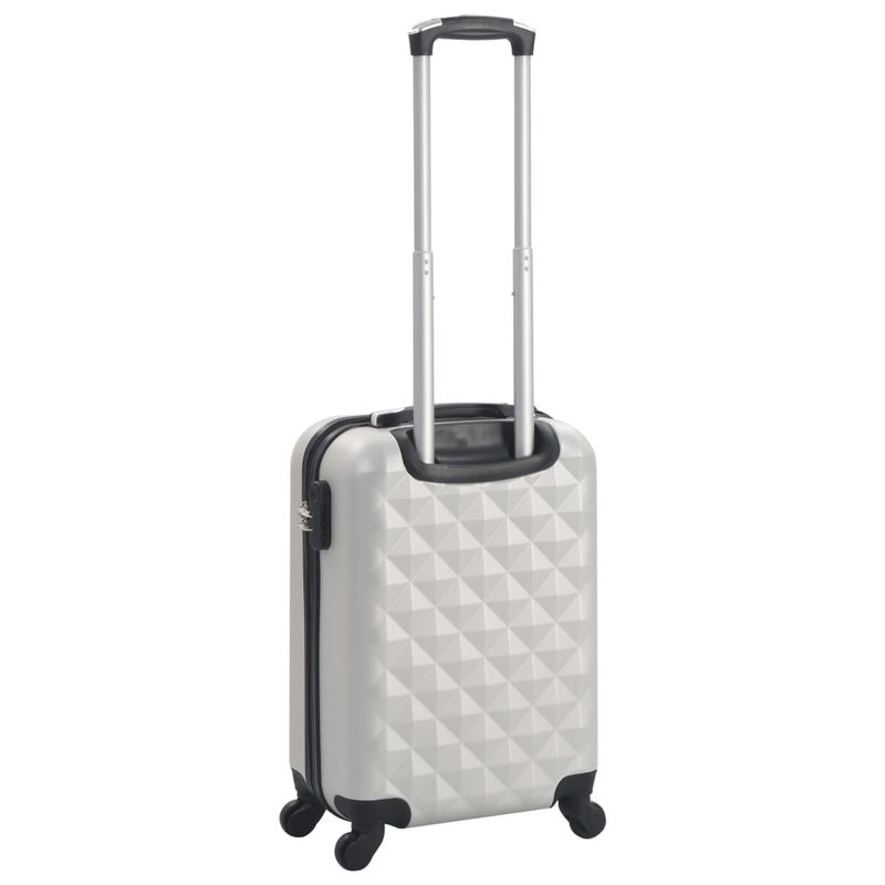Trolley a Custodia Rigida Argento Lucido ABS vidaXL