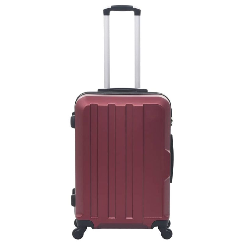 Set Trolley a Custodia Rigida 3 pz Rosso Vino in ABS vidaXL