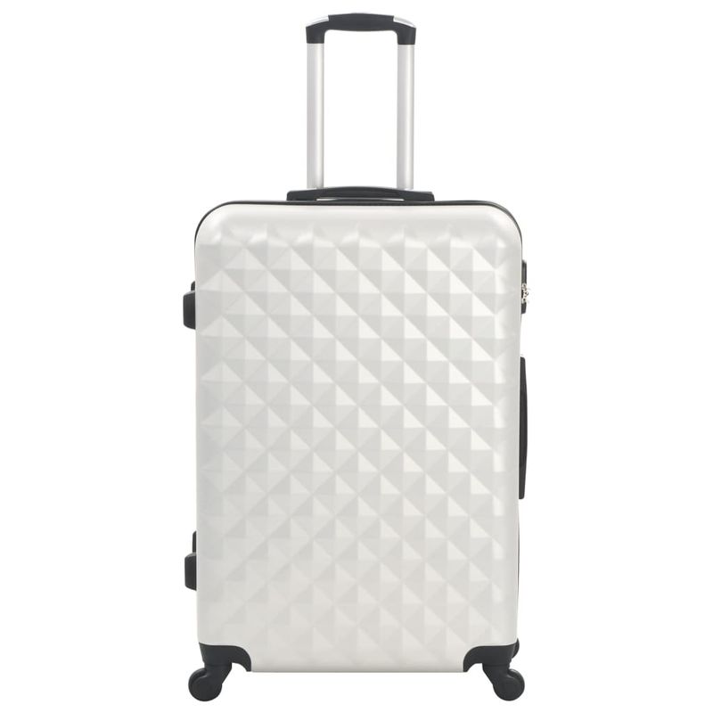 Set Trolley a Custodia Rigida 3 pz Argento Lucido in ABS vidaXL