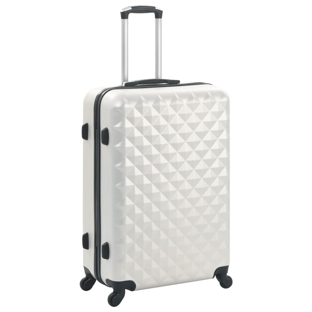 Set Trolley a Custodia Rigida 3 pz Argento Lucido in ABS vidaXL