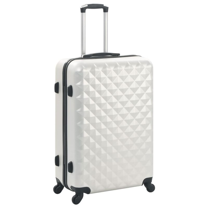 Set Trolley a Custodia Rigida 3 pz Argento Lucido in ABS vidaXL