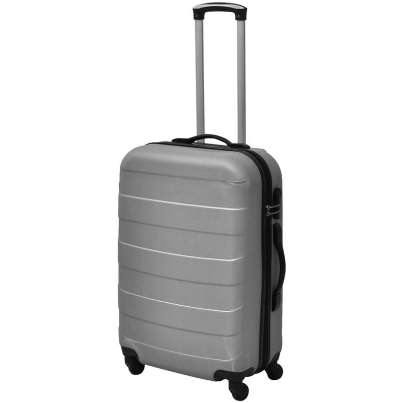 Set Trolley Rigidi 3 pz Argento 45,5/55/66 cm vidaXL