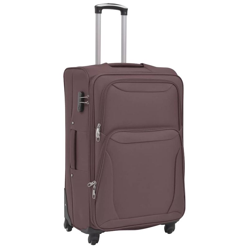3 pz Set di Valigie Trolley Morbide Color Caffè vidaXL