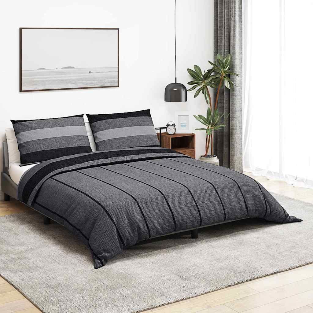 Set Copripiumino Grigio Scuro 225x220 cm in Cotone vidaXL