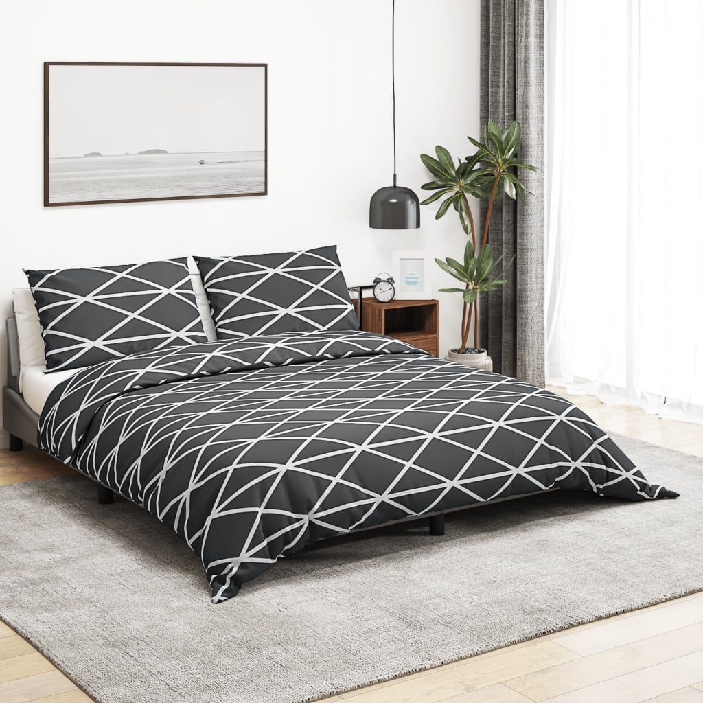 Set Copripiumino Grigio 200x200 cm in Cotone vidaXL