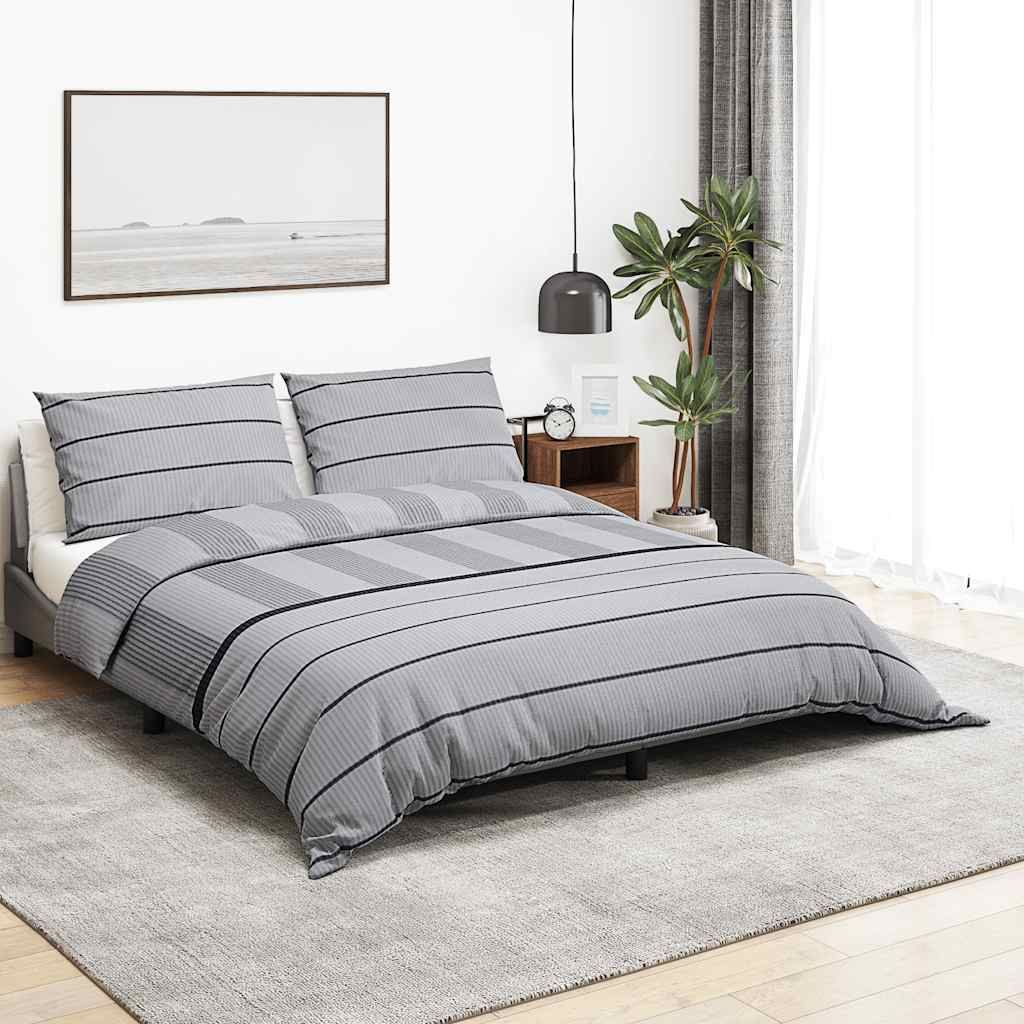 Set Copripiumino Grigio 200x200 cm in Cotone vidaXL