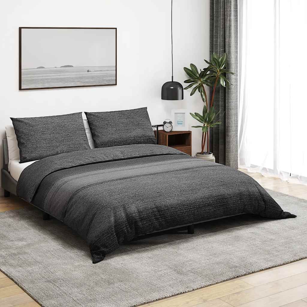 Set Copripiumino Grigio Scuro 200x200 cm in Cotone vidaXL